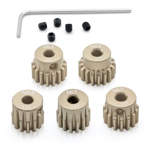 5PCS M0.6 Pinion Gear Set 13T 14T 15T 16T 17T 7075 Aluminium Pinion Motor Gear Compatible with 1/10 RC Car Brushed Brushless Motor in Saudi Arabia