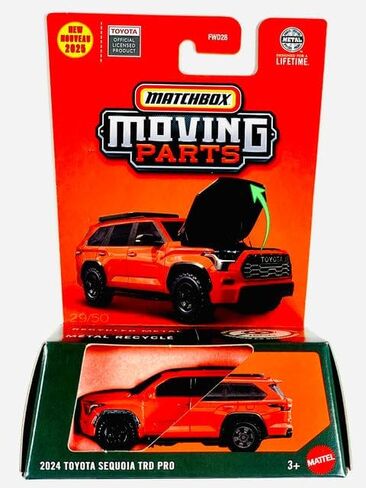 Hot Wheels Match Box Moving Parts 2024 Toyota Sequoia TRD Pro for 3 Years & Above (Orange) in Saudi Arabia