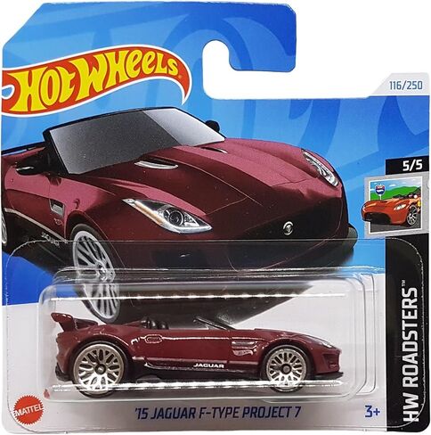 Hot Wheels - ´15 Jaguar F-Type Project 7 - HW Roadsters 5/5 - HTD74 - Short Card - Magenta - Mattel 2024 - 1:64 in Saudi Arabia