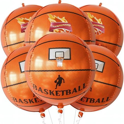 KatchOn Big Basketball Foil Balloons – 22 Inch, Pack of 6 | Basketball Decorations for Homecoming, Senior Night, Sports Birthday Parties | Orange Party Decorations | Basketball Party Decorations in Saudi Arabia
