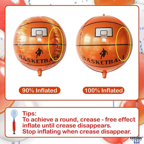 KatchOn Big Basketball Foil Balloons – 22 Inch, Pack of 6 | Basketball Decorations for Homecoming, Senior Night, Sports Birthday Parties | Orange Party Decorations | Basketball Party Decorations in Saudi Arabia