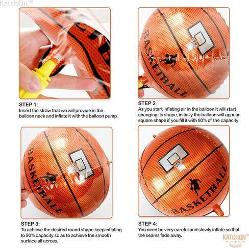 KatchOn Big Basketball Foil Balloons – 22 Inch, Pack of 6 | Basketball Decorations for Homecoming, Senior Night, Sports Birthday Parties | Orange Party Decorations | Basketball Party Decorations in Saudi Arabia