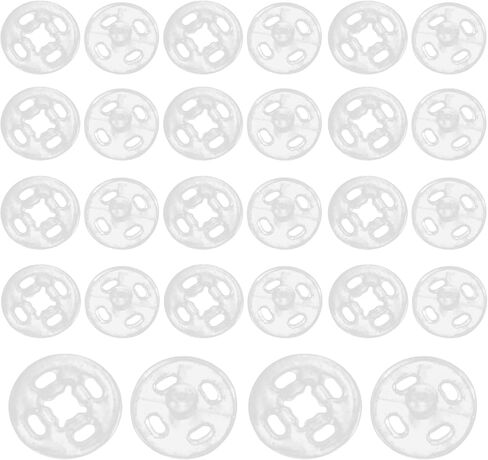 VDAMZVO 100 مجموعة من الأزرار البلاستيكية الشفافة، مثبتات غير مرئية اضغط على زر كبس للملابس/الحرف اليدوية/إكسسوارات الخياطة (13 مم) in Kuwait