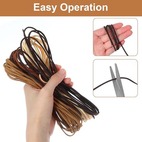 4 Pcs Leather Cord Thread, Leather Shoes Laces String Suede String for Beading Jewelry Making, DIY Crafts, Necklace, Bracelet, Beading (4 Colors, 1.2mm x 5.47 Yards) in Saudi Arabia