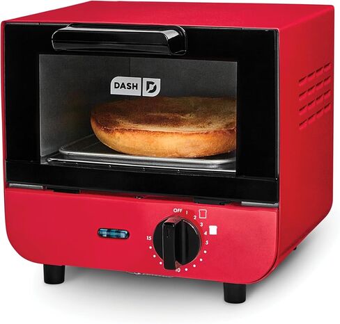 DASH Mini Toaster Oven Cooker for Bread, Bagels, Cookies, Pizza, Paninis & More with Baking Tray, Rack, Auto Shut Off Feature - Aqua in Saudi Arabia