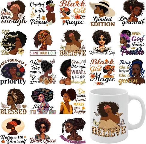 21pcs Black Theme UV DTF Transfer Stickers for Glass Cups, Waterproof Decals, Plastic Self-Adhesive Labels for Bottles and Cups Decoration in Saudi Arabia
