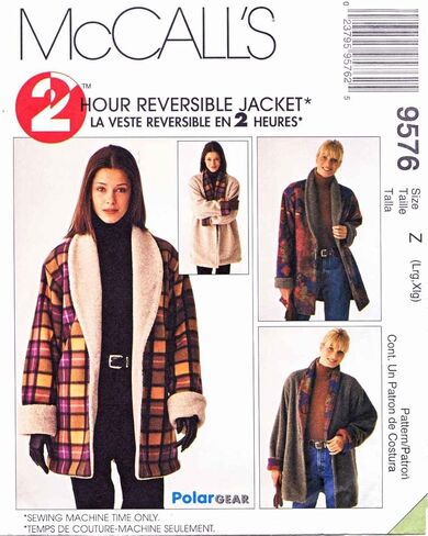 McCall's Patterns M9576 Misses' Reversible Jacket, Size Y (XSM-SML-MED) in Saudi Arabia