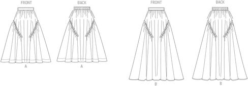 Butterick B7044K5 حزمة نمط خياطة تنورة متوسطة الطول أو تنورة بطول السهرة من Misses، رمز التصميم B7044، الأحجام 8-10-12-14-16 in Saudi Arabia