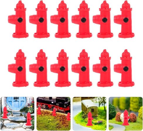 Yardwe الراتنج نموذج صنبور النار مجموعة 12 قطعة صنابير إطفاء مصغرة لبيت الدمى حديقة الجنية المناظر الطبيعية الصغيرة في الهواء الطلق D Cor 1.26 بوصة in Kuwait