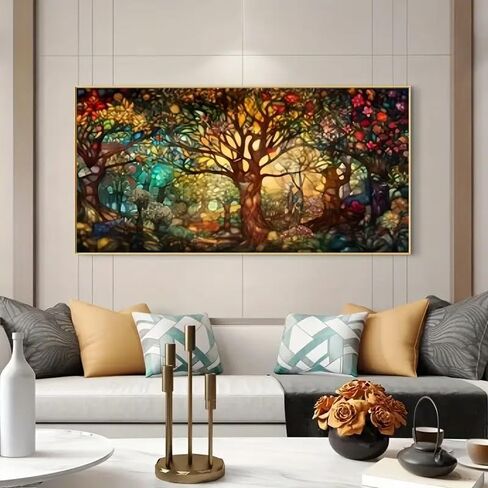 MOMDEDP 5D Tree of Life Diamond Art Kits for Adults,5D Diamond Painting DIY Large Size Diamond Art Diamond Painting Kits for Adult,Round Full Drill Diamonds, Diamond Art Kits for Home Decor 16x28 inch in Kuwait
