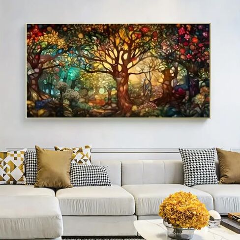 MOMDEDP 5D Tree of Life Diamond Art Kits for Adults,5D Diamond Painting DIY Large Size Diamond Art Diamond Painting Kits for Adult,Round Full Drill Diamonds, Diamond Art Kits for Home Decor 16x28 inch in Kuwait