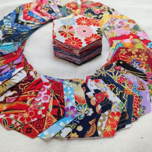 50 Pcs Small Hexagonal Floral Cotton Fabric - for DIY Decorations Sewing Craft Precut Quilt Sewing Quilting Fabric in Saudi Arabia