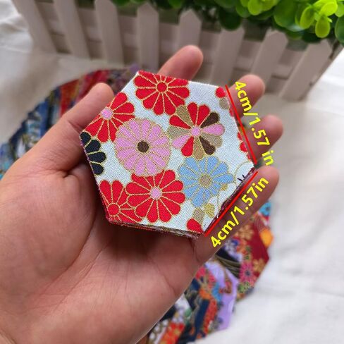 50 Pcs Small Hexagonal Floral Cotton Fabric - for DIY Decorations Sewing Craft Precut Quilt Sewing Quilting Fabric in Saudi Arabia