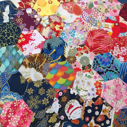 50 Pcs Small Hexagonal Floral Cotton Fabric - for DIY Decorations Sewing Craft Precut Quilt Sewing Quilting Fabric in Saudi Arabia