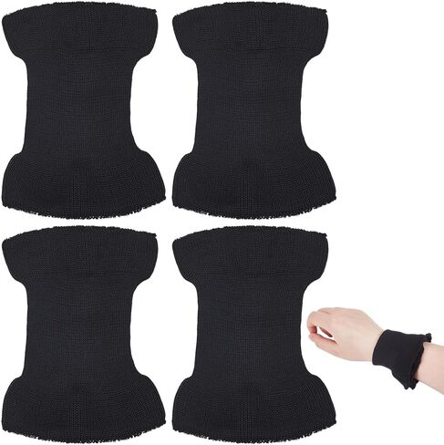 WEBEEDY 4 Pcs Black Knit Rib Cuff for Replacement Repair, 2 Pairs Cotton Stretchy Rib Cuff Pair for Sleeve Extending Jacket Coat Sweater Clothes Sleeve Cuffs Replacement DIY Sewing Craft in Saudi Arabia