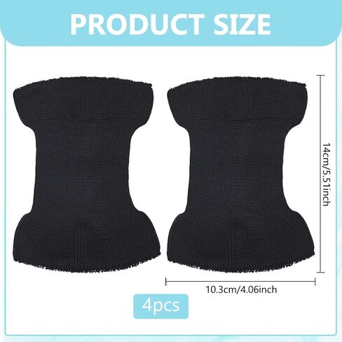 WEBEEDY 4 Pcs Black Knit Rib Cuff for Replacement Repair, 2 Pairs Cotton Stretchy Rib Cuff Pair for Sleeve Extending Jacket Coat Sweater Clothes Sleeve Cuffs Replacement DIY Sewing Craft in Saudi Arabia