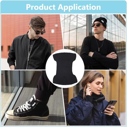 WEBEEDY 4 Pcs Black Knit Rib Cuff for Replacement Repair, 2 Pairs Cotton Stretchy Rib Cuff Pair for Sleeve Extending Jacket Coat Sweater Clothes Sleeve Cuffs Replacement DIY Sewing Craft in Saudi Arabia