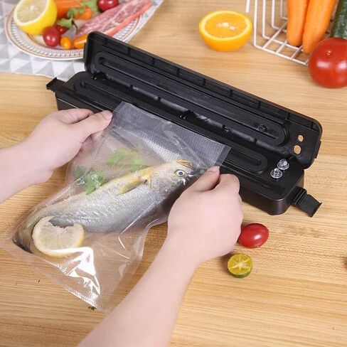 Vacuum Sealer for Food – Keep Food Fresher for Longer, Powerful 60 kPa Vacuum Sealing, Automatic One-Touch Operation, for Dry & Moist Foods, 10 Bags Included in Saudi Arabia