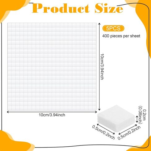 cobee 5 Sheets 2000 Pcs Foam Squares Double Sided Foam Tape, Foams Adhesive Squares, Foams Dots Stickers for Crafts Office Supplies DIY Crafting Scrapbook in Saudi Arabia