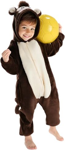 Breevo Halloween Animal Onesie مع جيوب، زي الدب القرد الدلماسي للأطفال الصغار الأولاد والبنات 18M-9Y in Kuwait