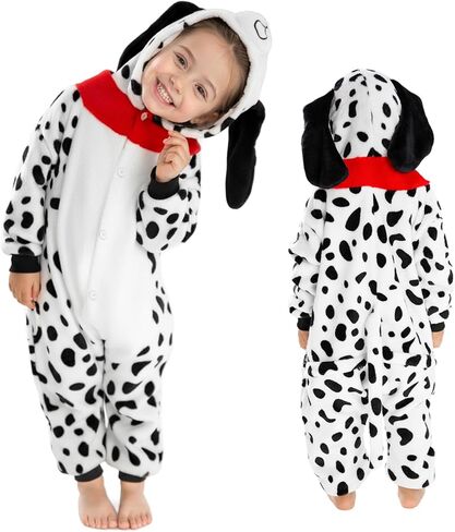 Breevo Halloween Animal Onesie مع جيوب، زي الدب القرد الدلماسي للأطفال الصغار الأولاد والبنات 18M-9Y in Kuwait