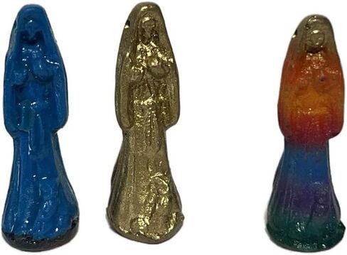 CHAVARIOS 4 Pieces Santa Muerte mini Statues Pocket Size 4 Pieces Color Set in Saudi Arabia