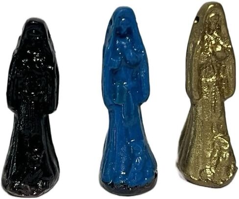 CHAVARIOS 4 Pieces Santa Muerte mini Statues Pocket Size 4 Pieces Color Set in Saudi Arabia