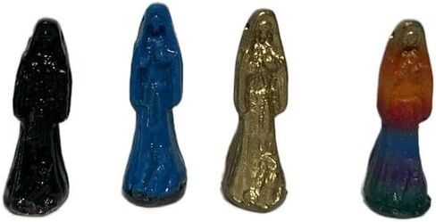CHAVARIOS 4 Pieces Santa Muerte mini Statues Pocket Size 4 Pieces Color Set in Saudi Arabia