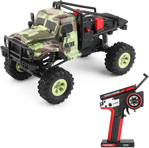 سيارة تحكم عن بعد من GoolRC، سيارات WLtoys 184021 RC، زاحف RC بمقياس 1/18 2.4 جيجا هرتز، شاحنة وحش الطرق الوعرة رباعية الدفع لجميع التضاريس، زاحف الصخور RC بسرعتين مع كشاف LED للمراهقين والبالغين in Kuwait