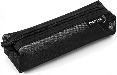 1PCSPencil Case Cute Thin Slim Pencil Pouch Small Stylish nylon Lightweight bag (Black,Oxford Fabric) in Saudi Arabia