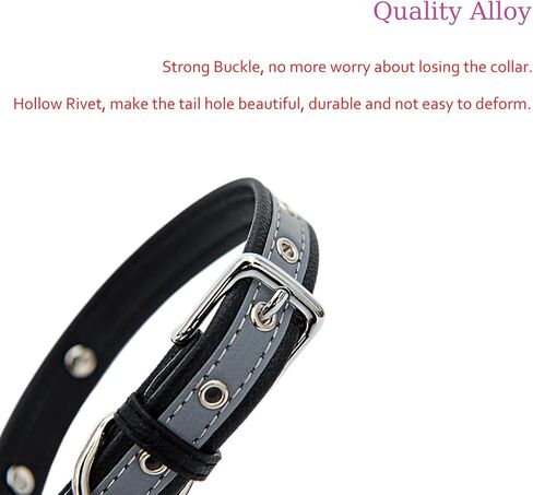 Yonsbox Personalized Reflective Dog & Cat Collar with Silent ID Tag, Custom Engraved Pet Name & Phone Number, Ultra Soft Microfiber, No-Jingle Safety Collar for Small Medium Large Dogs in Saudi Arabia