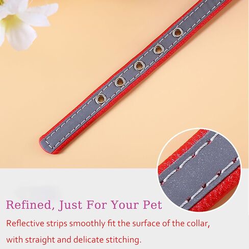 Yonsbox Personalized Reflective Dog & Cat Collar with Silent ID Tag, Custom Engraved Pet Name & Phone Number, Ultra Soft Microfiber, No-Jingle Safety Collar for Small Medium Large Dogs in Saudi Arabia