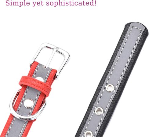Yonsbox Personalized Reflective Dog & Cat Collar with Silent ID Tag, Custom Engraved Pet Name & Phone Number, Ultra Soft Microfiber, No-Jingle Safety Collar for Small Medium Large Dogs in Saudi Arabia