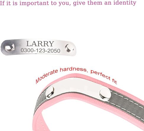 Yonsbox Personalized Reflective Dog & Cat Collar with Silent ID Tag, Custom Engraved Pet Name & Phone Number, Ultra Soft Microfiber, No-Jingle Safety Collar for Small Medium Large Dogs in Saudi Arabia