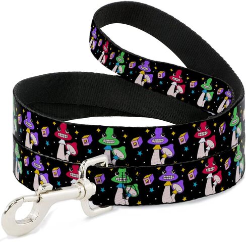 Buckle-Down Pet Leash, Dog Leash, Happy Mushrooms with Stars Black Multi Color, 6 Feet Long 1.0 Inch Wide in Saudi Arabia
