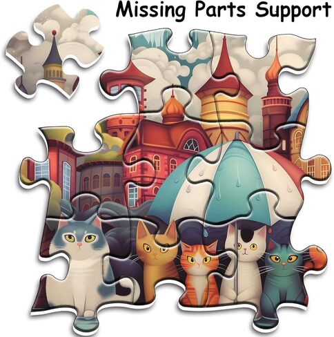 Cat Puzzles for Adults 1000 Pieces, Colorful House Rainny Kitten Jigsaw Puzzles, Challenging Cute Animal Puzzle as Home Wall Art in Saudi Arabia