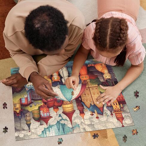 Cat Puzzles for Adults 1000 Pieces, Colorful House Rainny Kitten Jigsaw Puzzles, Challenging Cute Animal Puzzle as Home Wall Art in Saudi Arabia