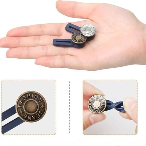 10PCS Adjustable Jean Button Extender Set - No-Sew Waist Expander with Multiple Styles for Jeans & Trousers, Detachable Pants Waist Extender in Saudi Arabia