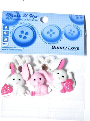 Bunny Love Buttons by Dress It Up Buttons and Embellishments in Saudi Arabia