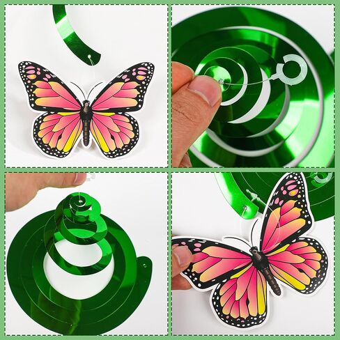 60 PCS Spring Hanging Swirls Flowers Butterfly Hanging Decorations Sunflower Ceiling Decor for Spring Summer Baby Shower Birthday Wedding Party Decoration in Saudi Arabia