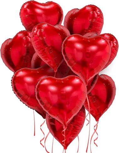 Pink Red Heart Balloons, 20 Pcs 18 Inch Heart Shaped Foil Balloons Galentines Balloons for Girls Birthday Wedding Anniversary Engagement Party Valentines Day Decorations in Saudi Arabia