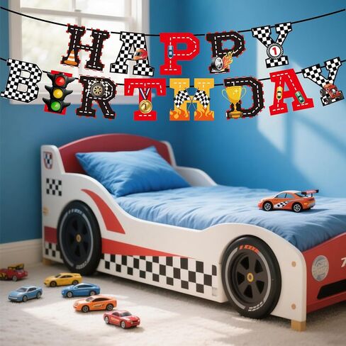 Car Birthday Banners, Race Car Birthday Party Decorations Banner and Garland, Racing Themed Supplies for Room Wall Decor Party Supplies Photo Props in Saudi Arabia