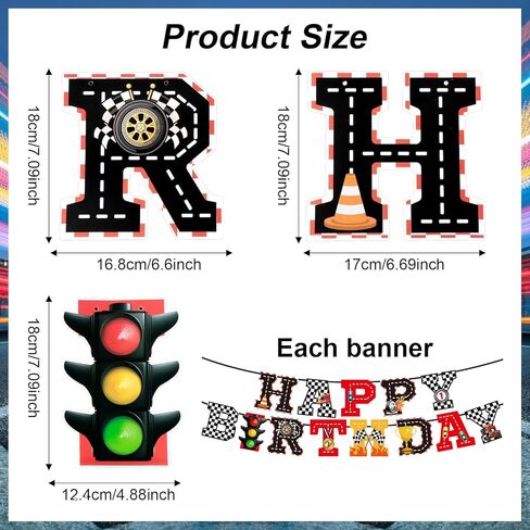 Car Birthday Banners, Race Car Birthday Party Decorations Banner and Garland, Racing Themed Supplies for Room Wall Decor Party Supplies Photo Props in Saudi Arabia