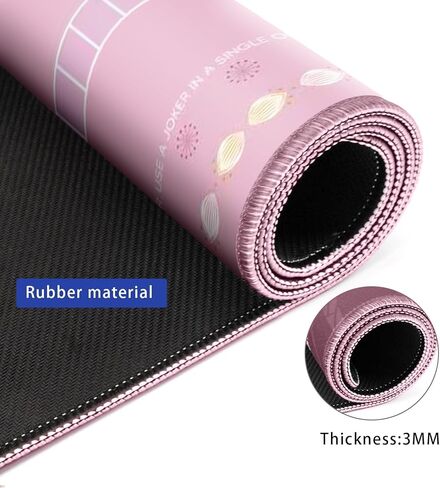 Mahjong Table Mat, 33x33 Inch, Noise Reduction Anti-Slip Surface for Poker, Card Games, Dominoes, Board Games (Pink) in Kuwait