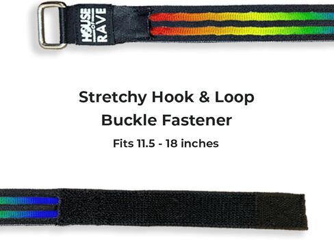 حزام يد مخطط بإضاءة LED من House Of Rave لملابس المهرجانات - إكسسوار Cyberpunk Rave المستقبلي للرجال والنساء - شريط ذراع متوهج (برتقالي) in Kuwait