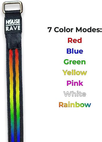 حزام يد مخطط بإضاءة LED من House Of Rave لملابس المهرجانات - إكسسوار Cyberpunk Rave المستقبلي للرجال والنساء - شريط ذراع متوهج (برتقالي) in Kuwait