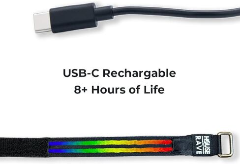 حزام يد مخطط بإضاءة LED من House Of Rave لملابس المهرجانات - إكسسوار Cyberpunk Rave المستقبلي للرجال والنساء - شريط ذراع متوهج (برتقالي) in Kuwait