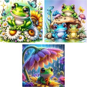 croshom Frog Diamond Art Kits for Adults - 3 Packs Diamond Painting Kits for Adults, Diamonds Art Painting Kit for Adult, 5D DIY Full Drills Craft for Gifts, Home Wall Decor 11.8x11.8in in Kuwait