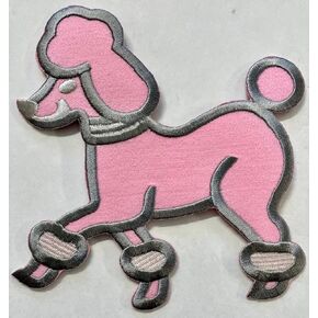 Simplicity Pink Poodle Iron On Applique Patch for Clothes, Backpacks, and Accessories 6" W x 6-1/4" H in Kuwait