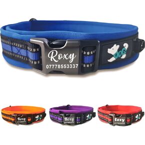 Dog Collar Personalized Reflective Nylon Collar Adjustable Soft & Breathable Pet Collars with Name & Phone Number for Small Dogs Medium Dogs Large Dogs (Orange, M) in Kuwait